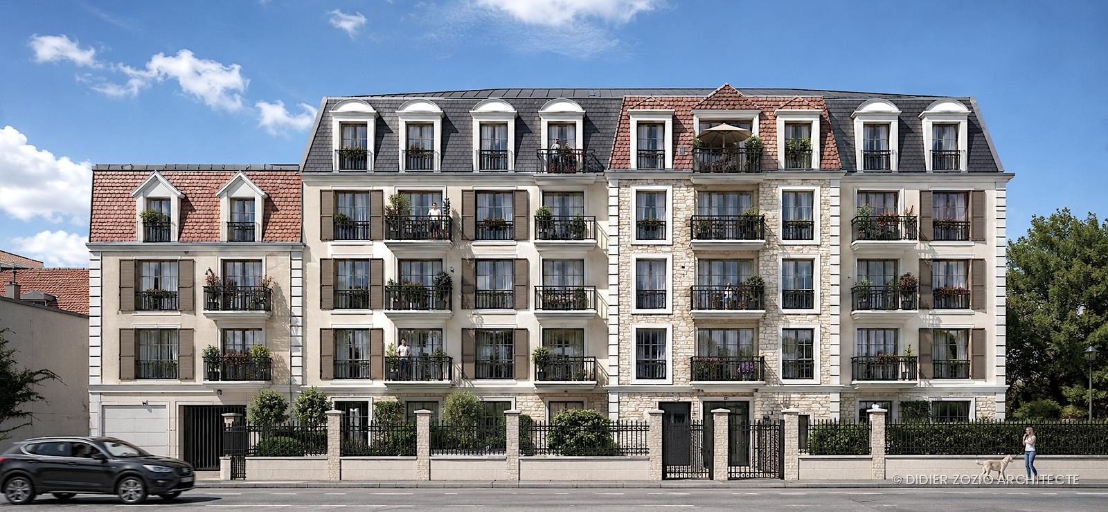 11 Novembre - façade cour intérieure et balcons étagés
