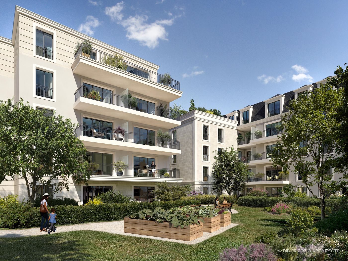 Le Lavoir - façade urbaine et balcons